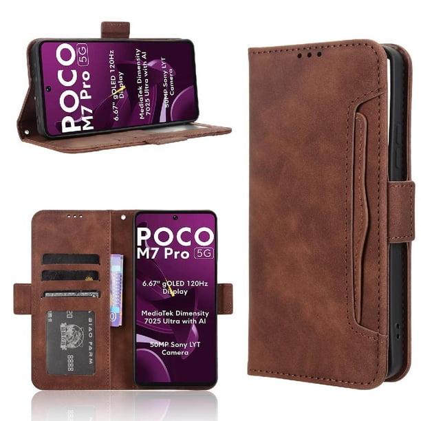 Funda Tipo Billetera GANGXUN para Xiaomi Poco M7 Pro 5G – Tapa Flip con Tarjetero
