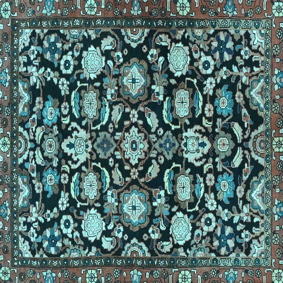 Ahgly Company Indoor Square Persian Light Blue Traditional Area Rugs, 5' Square