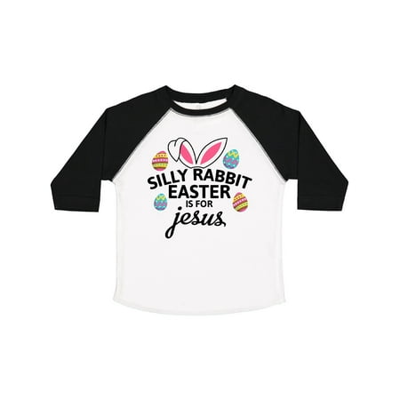 

Inktastic Silly Rabbit Easter is for Jesus with Bunny Head and Easter Eggs Gift Toddler Boy or Toddler Girl T-Shirt