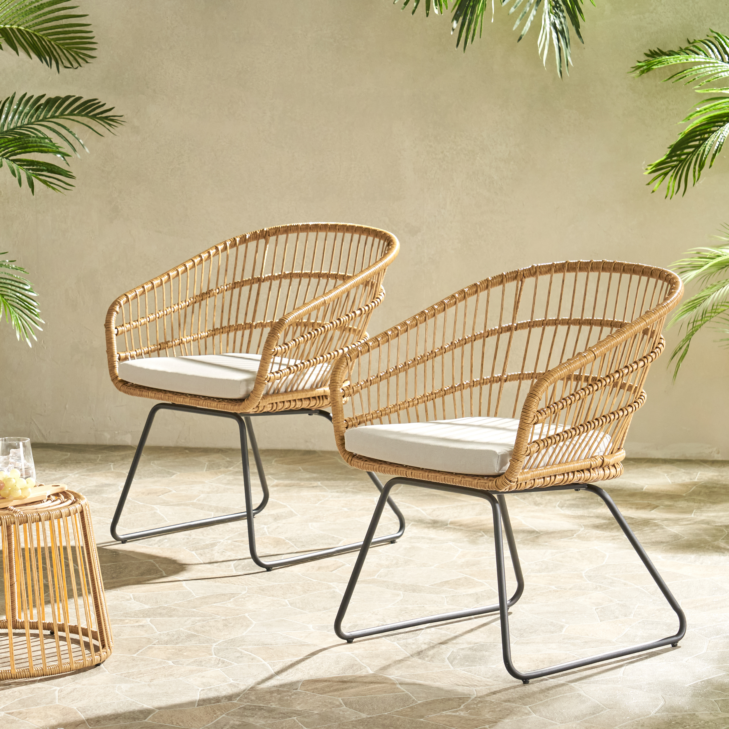 Euroco TERRY CHAIR,2PCS with 2 Cushions