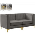 thumbnail image 2 of Meridian Furniture Alina Grey Velvet Modular Sofa, 2 of 14