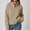 Khaki, variant on Women's Lightweight Jacket Full Zip Mock Neck Casual Long Sleeve Outwear with Zippered Pockets Fall Winter Fashion