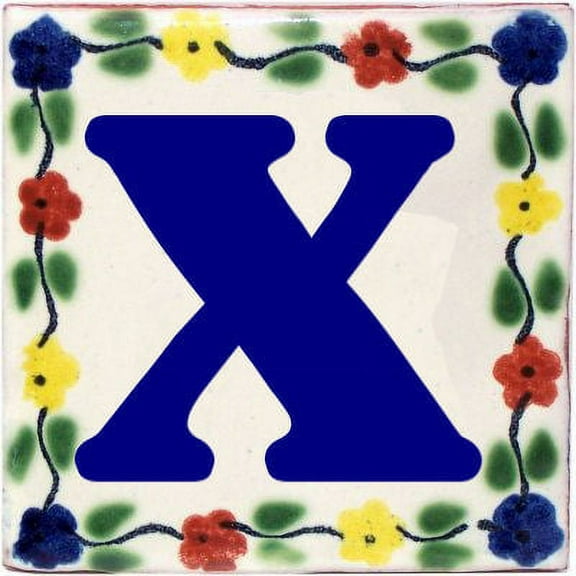 Bouquet Talavera Clay House Letter X, Set of 2 pcs