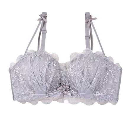 

nsendm Underwire Push Up Strappy Embroidered Mesh Sheer Lingerie Set For Women plus Size Sports Bras for Women 2x Underwear Grey 38