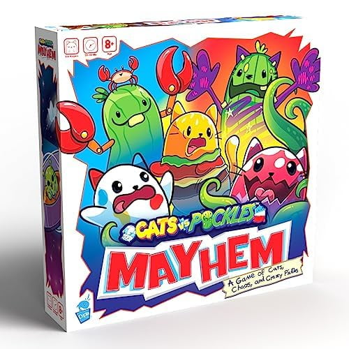 Juego de mesa Cats Vs Pickles Cepia Cvp Mayhem para niños, familias y adultos | Juego de cartas de frijoles | Personajes exclusivos de Cvp | Fácil de aprender y jugar | Juego de cartas para una noche