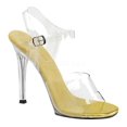 thumbnail image 2 of 4 1/2" Heel Ankle Strap Sandal - Clr-Gold/Clr, 9, 2 of 2