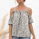 thumbnail image 2 of Top casual de lunares con volantes y hombros descubiertos de verano a la moda sexy para mujer Pompotops lopia992489, 2 of 9