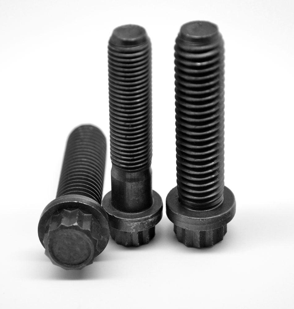 1/4-20x7/8 Coarse 12-Point Flange Screws Extra Strong Alloy Steel Black 25