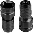thumbnail image 1 of Juego de 2 adaptadores de dados de impacto de 1/2" a 1/4" para puntas de destornillador y trinquete, convertidor de hexágono a cuadrado, paquete de 2, 1 of 5