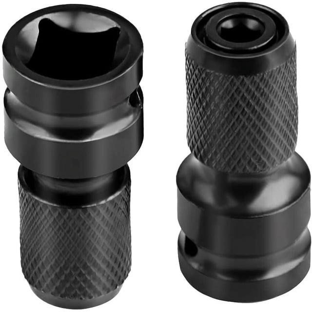 Juego de 2 adaptadores de dados de impacto de 1/2" a 1/4" para puntas de destornillador y trinquete, convertidor de hexágono a cuadrado, paquete de 2