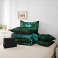 thumbnail image 6 of Manfei Halloween Spider Webs 7-Piece Twin Bedding Sets,Retro Flower Floral Bedding Comforter Set,Green Gothic Style Sheet Sets For Girl Kids,Ultra Soft Home Decor Reversible, 6 of 8
