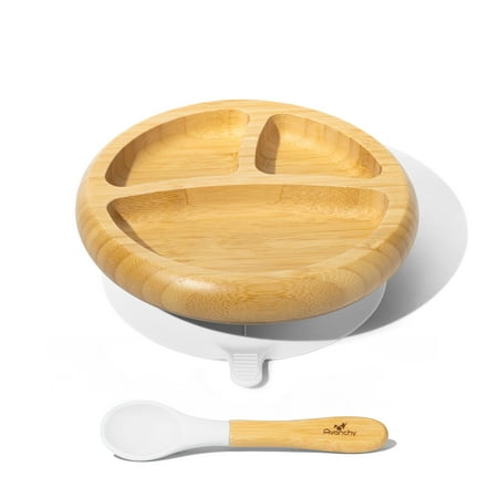 Baby Divided Plate   Spoon | Bamboo & Silicone
