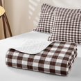 thumbnail image 4 of Erosebridal Brown Gingham Plaid Twin Quilt Set,Classic Check Pattern Twin Coverlet Set For Girls,2 Pieces, 4 of 7