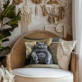 thumbnail image 4 of Funda de cojín decorativa con gatos peculiares | Funda de cojín cuadrada de poliéster de 45 cm para sofá y sala de estar | Diseño de gato multicolor divertido para decoración del hogar, 4 of 6