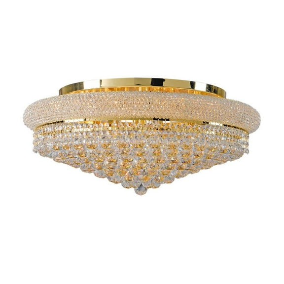 Artistry Lighting Primo Collection 20"x10" Gold 10-Light Flush Mount Crystal Chandelier