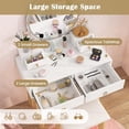 thumbnail image 7 of CHARMAID Vanity Desk with Mirror and Lights, White Makeup Vanity Desk with 4 Drawers, 3 Color Lighting Modes, Adjustable Brightness, Modern Dressing Table with Vanity Stool for Girls Small Bedroom, 7 of 7