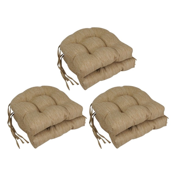 Blazing Needles 16-inch Premium Olefin Tufted Outdoor Chair Cushions (Set of 6)