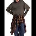thumbnail image 2 of Suéter de Cuello Alto para Mujer, Blusa de Punto de Larga Gruesa con Dobladillo Alto y Bajo, para Otoño e Invierno. Café L, 2 of 8