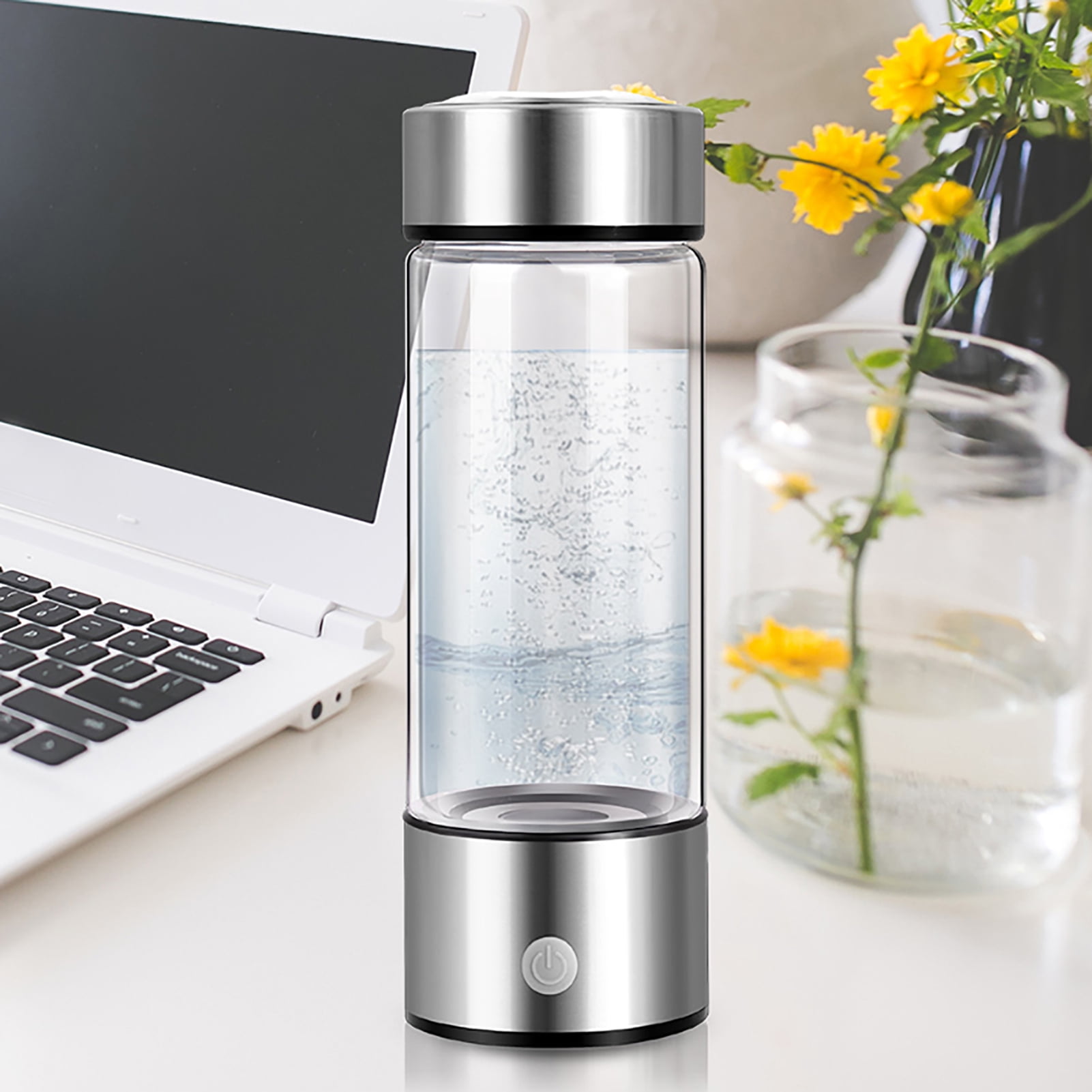 420ML Hydrogen Rich Water Bottle SPE PEM Technology Portable USB Rechargeable Hydrogen Water Generator Glass Drinking Cup Birthday Gift