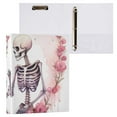 thumbnail image 3 of Flowers Roses Heart Human Skeleton 3 Ring Binders 1.5 inch Hardcover File Folders with Interior Pockets A4 Size Organizer for School Office Hospital Set of 2, 3 of 8