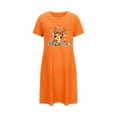thumbnail image 5 of Sakmal Orange Moomoos for Women Sleep Ultra-Soft Cozy Loose Christmas Moomoo Dress Short Reindeer Print Crew Neck Short Sleeve Nightgowns S-2XL, 5 of 5