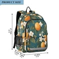 thumbnail image 2 of FORMRS Unisex School Backpack 17" Student Travel Bag with Laptop Compartment, Green Floral Orange, 2 of 7