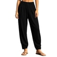 thumbnail image 3 of LIaqionyy Women Pants Casual Flowy Pant Elastic Waist Jogger Vacation Beach Lightweight Lounge Trousers with Pockets, 3 of 7