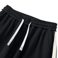 thumbnail image 5 of Wrtxtat Wide Leg Pants for Men Drawstring Waist Striped Color Trousers with Pockets Midweight Casual Lounge Street Sweat Pants Black XXL, 5 of 9