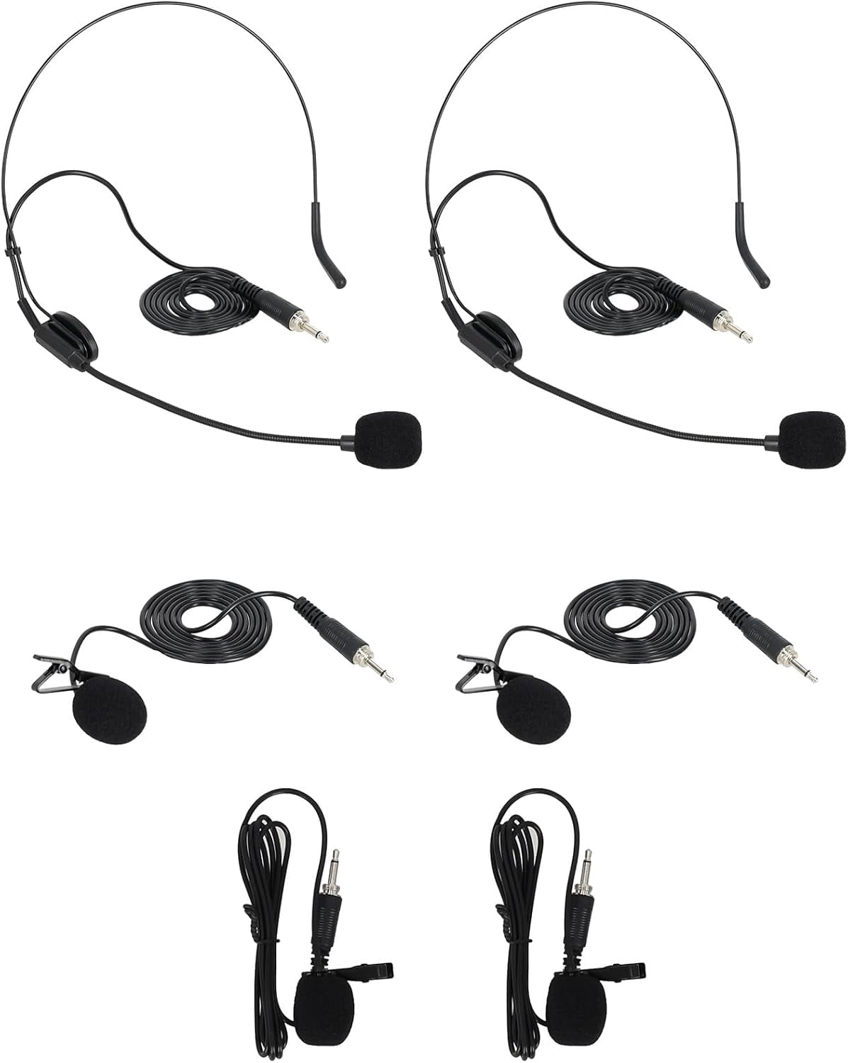 Rockville RWM-200 L2 Dual UHF Beltpack Wireless Microphone System, Lavalier & Headset Mics, 200 Channels, 3 Band EQ, Echo