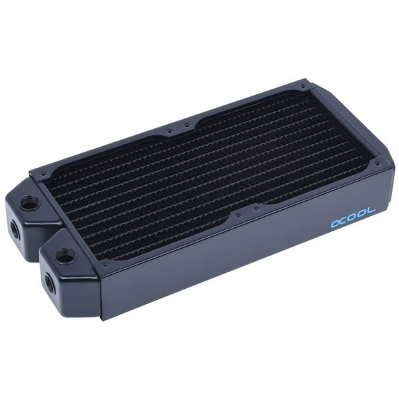 Alphacool NexXxos XT45 Full Copper Radiator 240, 120mm x 2, Dual Fan, Black