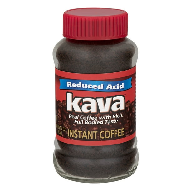 Kava Reduced Acid Instant Coffee, 4 oz Glass Jar