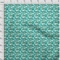 thumbnail image 3 of oneOone Viscose Chiffon Turquoise Blue Fabric Cloud & Bird Cartoon Sewing Fabric By The Yard Printed Diy Clothing Sewing Supplies 42 Inch Wide, 3 of 4