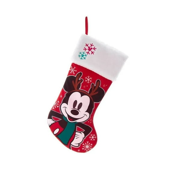 Kurt S. Adler Disney Mickey Mouse Embroidered Cuff Christmas Stocking, Multicolor, 19"