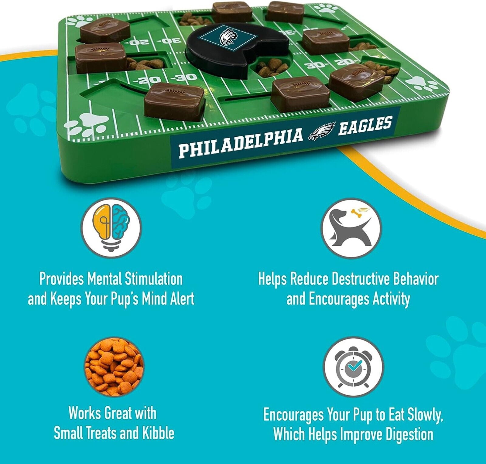 Pets First NFL Philadelphia Eagles Pets Puzzle Toy, Puzzle Treat Dog Toy, Interactive Dog Treat Toy