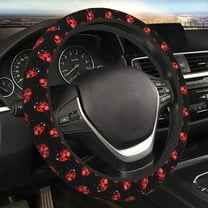 Yiaed Beautiful Red Ladybug Steering Wheel Cover,Universal 15 Inch Anti Slip Steering Wheel Protector Car Accessories Interior for Auto Truck SUV