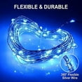 thumbnail image 3 of Jmexsuss Blue Halloween Lights, 2 Pack Solar String Lights Outdoor Waterproof, 32.8Ft 100 Led Solar Fairy Lights, 8 Modes Coppe Wire Lights For Christmas, Patio, Garden, Party, Halloween Decoration, 3 of 3