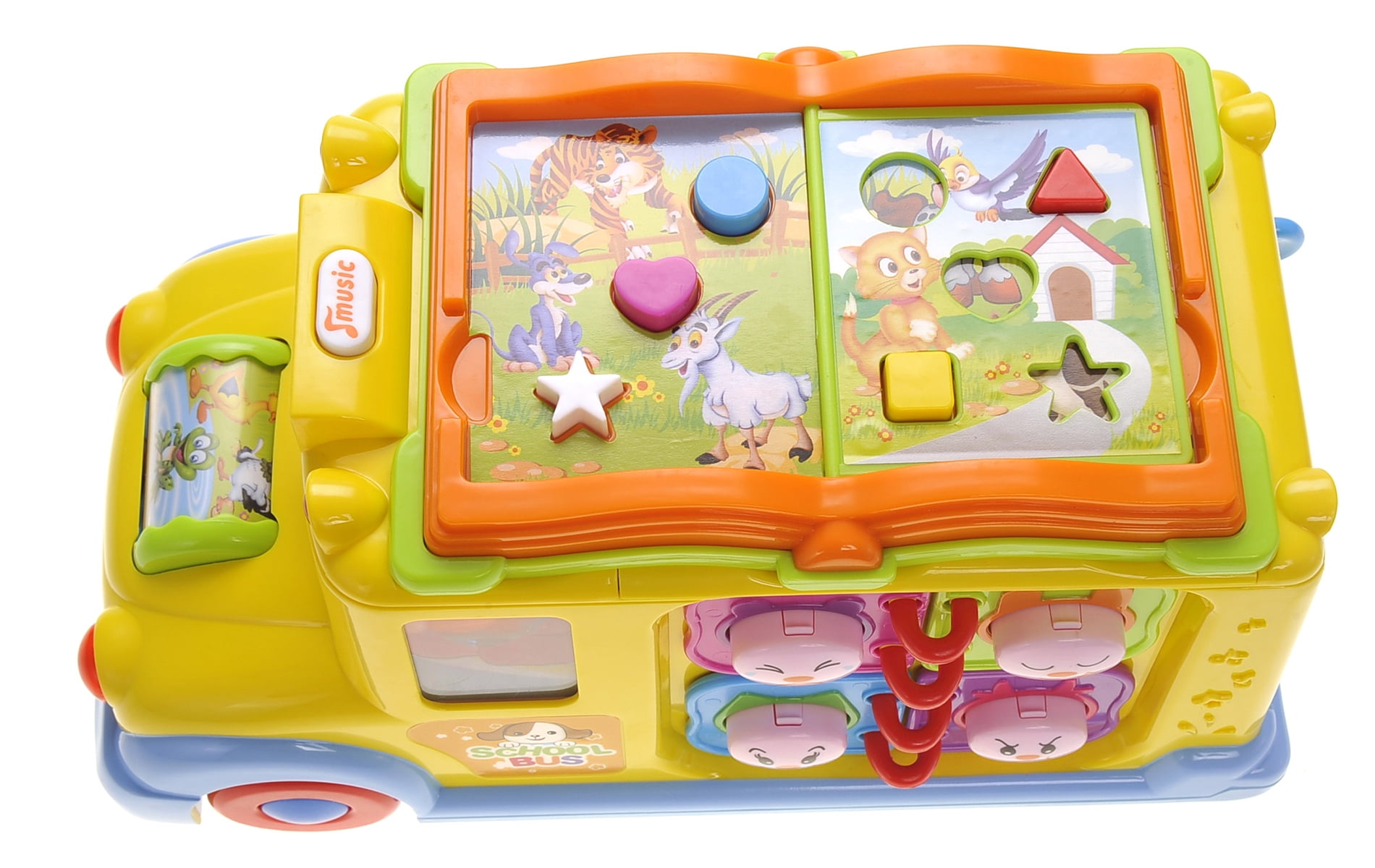 Ready! Set! Race! Interactive School Bus Toy With Flashing Lights & Sounds - Assorted Colors