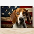 thumbnail image 3 of English Foxhound Dog American Flag Canvas Poster Wall Art Dog Pictures for Wall Decor Red White Blue Flag of USA Patriotic Painting Print for Living Room Bedroom Office, 3 of 5