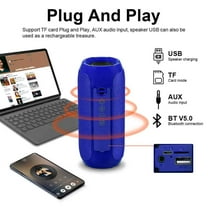 Portable IPX5 Waterproof Wireless Bluetooth Speaker with 10W Loud Stereo Sound, 5H Playtime, Black