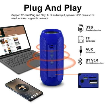 Portable IPX5 Waterproof Wireless Bluetooth Speaker with 10W Loud Stereo Sound, 5H Playtime, Black