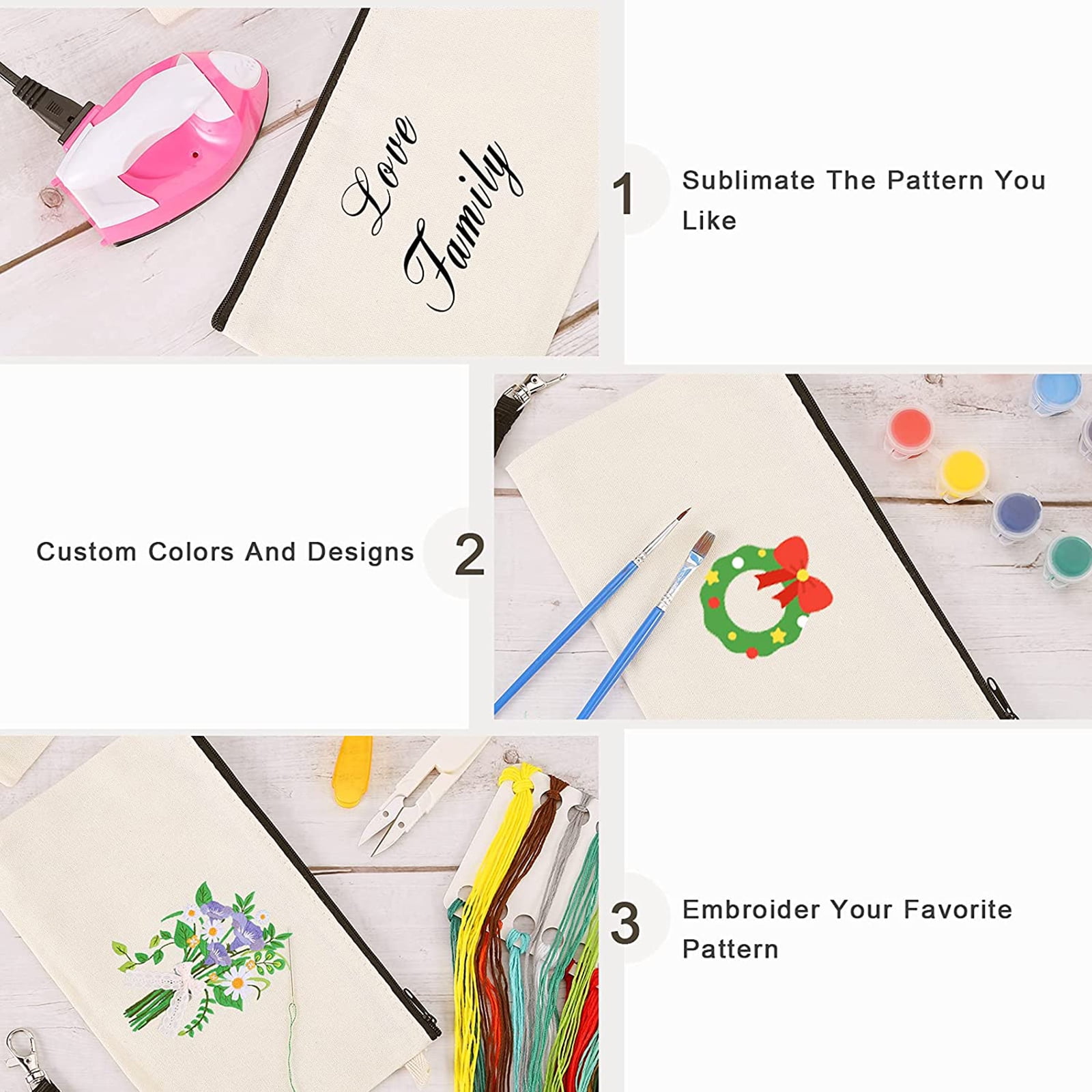 Zeiwohndc 10Pcs Blank Sublimation-Bag 8x5Inch Heat Transfer Printing Blanks Bags