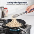thumbnail image 3 of 18/8 Stainless Steel Kitchen Tongs: U-Taste 7+9+12 inch Heat Resistant Cooking Tong with Sturdy Metal Tips & Non Slip Silicone Handle & Smooth Locking for Serving BBQ (Set of 3, Blue), 3 of 9