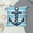 thumbnail image 2 of COMIO Anchor Pillow Covers Nautical Ship Boat Blue and White Stripes Throw Pillow Case Pillow Sham Cushion Cover Printed One Side, 2 of 5