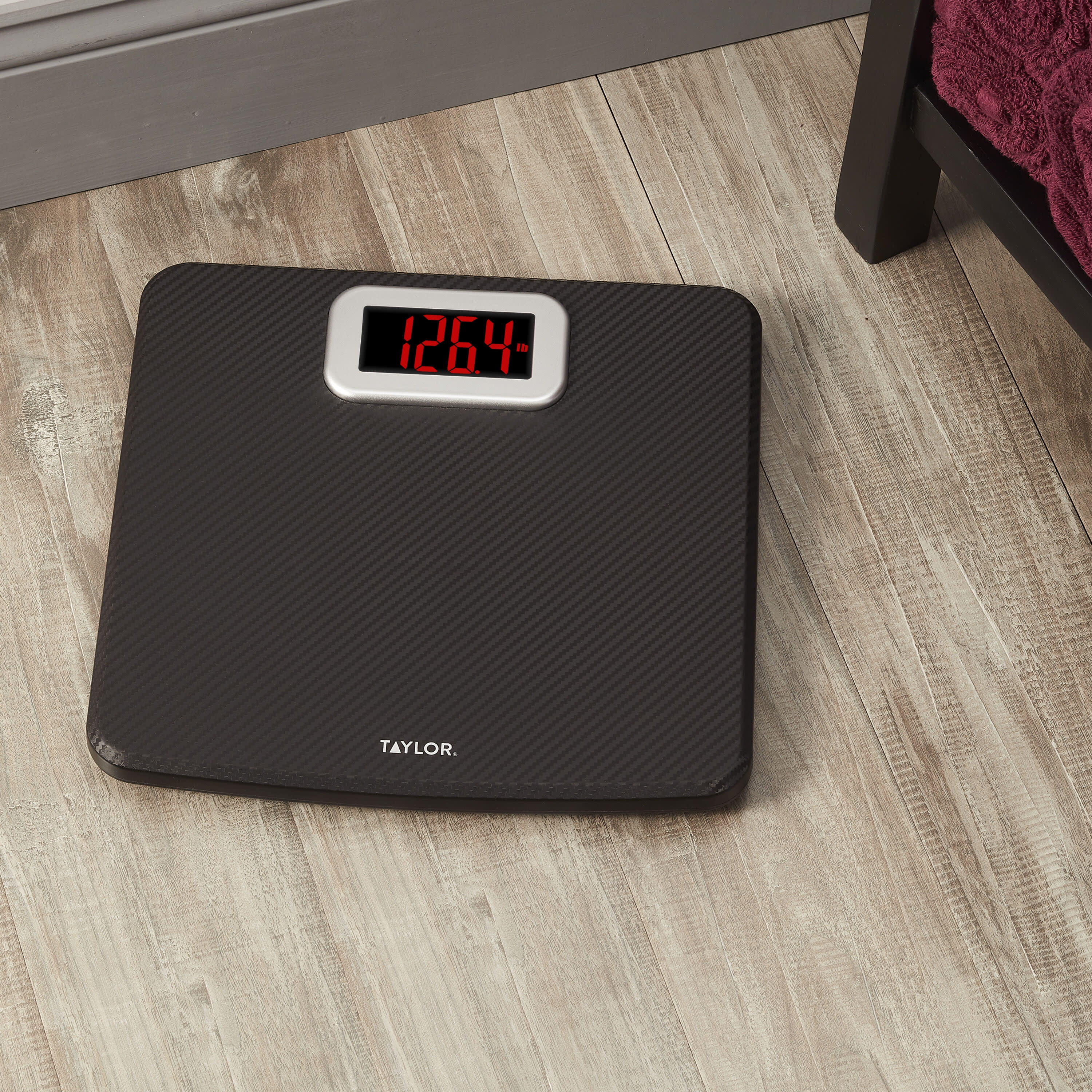 Taylor Precision Products Taylor Digital Bathroom Scale with Carbon Fiber Finish 