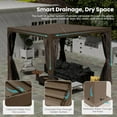 thumbnail image 4 of Domi Outdoor Living 10' x 12'Aluminum Louvered Pergola w/Adjustable Roof Louvers, Full Aluminum Frame & Built-In Gutter System for Deck, Garden, or Backyard, Brown, 4 of 7