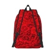 thumbnail image 2 of Lsque Red Rose Pattern Canvas Daypack, Durable Backpack, High-quality Versatile Backpack,Vintage Compact Backpack-Medium, 2 of 6