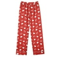 thumbnail image 4 of Rciityk Plus Size Pajamas for Women Set Valentines Day Lounges Cute Heart Print Button Up Long Sleeve with Long Pants Pjs Sets Ladies Pajamas Sets, 4 of 5