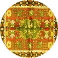 thumbnail image 1 of Ahgly Company Indoor Round Persian Yellow Traditional Area Rugs, 5' Round, 1 of 4