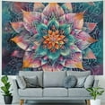 thumbnail image 4 of Fenyluxe Mandala Lotus and Outer Space Tapestry Bohemian Hippie Mandala Tapestry Psychedelic Aesthetic Flower Wall Tapestry Galaxy Space Tapestry Wall Hanging for Home Decor  40x30inch, 4 of 6