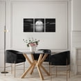 thumbnail image 5 of Black and White Framed Canvas Wall Art Full Moon on Sea Ocean Landscape Picture Prints Seascape Paintings for Home Living Room Bedroom Decoration Ready to Hang, 5 of 10